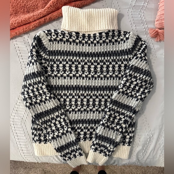 LOFT STITCHED STRIPE TURTLENECK SWEATER COZY, ALPACA - Picture 9 of 9